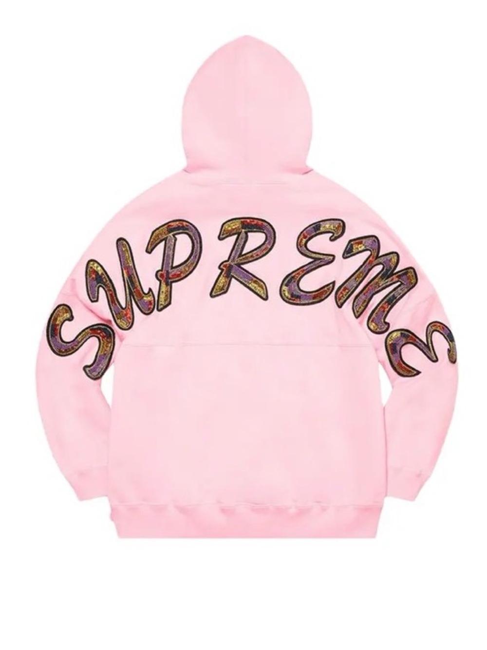 Supreme Pink Hoodie with Beaded Logo *RARE